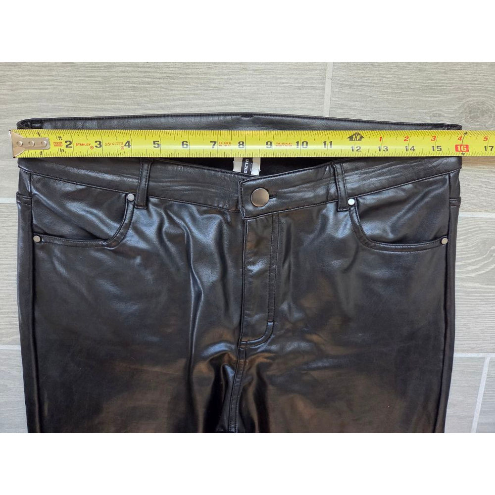 Women's Calzedonia Black Faux Leather Leggings L - Picture 5 of 15